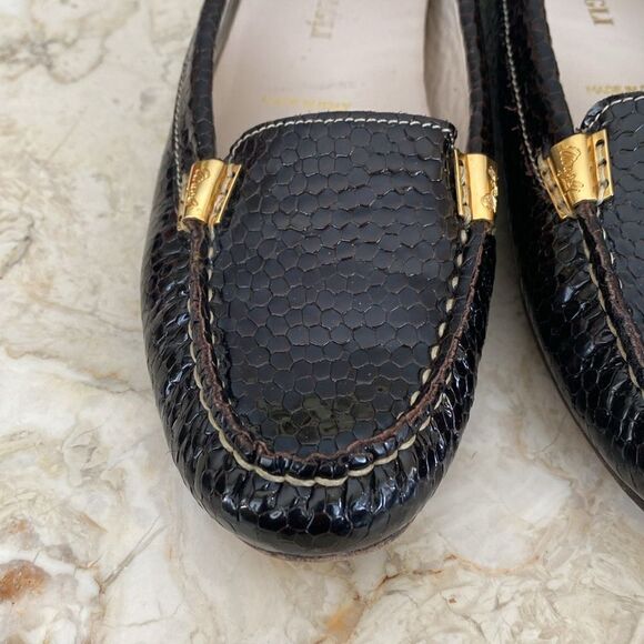 Bruno Magli Snake Embossed Leather Driving Flats Loafers - Picture 6 of 15